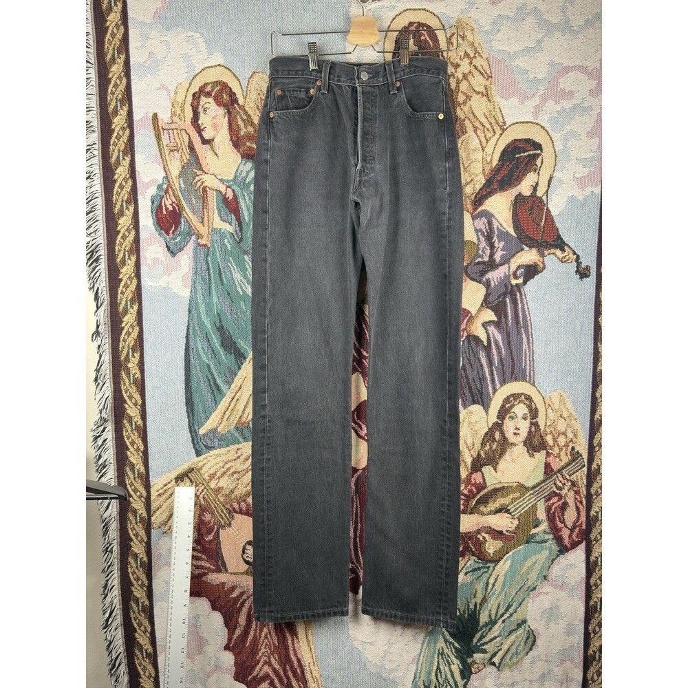 Vintage Levi's 501 Jeans Mens 30x36 (FITS 28x34) Black Button Fly USA Made 90s